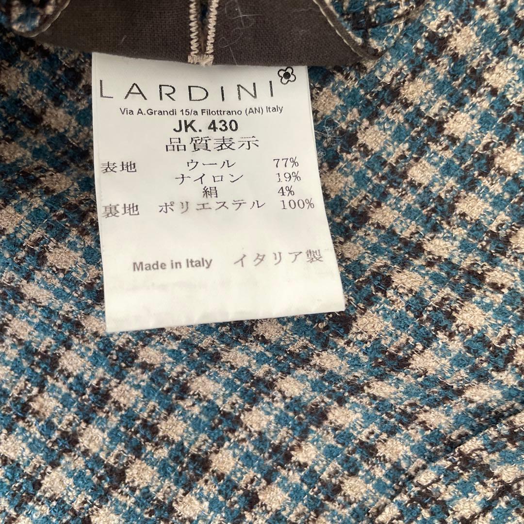LARDINI シルク混 アンコン ブートニエール テーラードジャケット M
