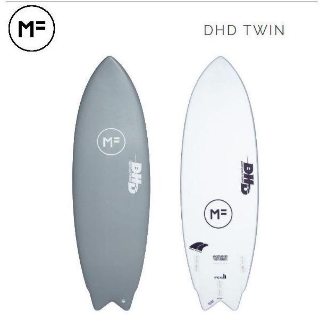 【美品】DHD TWIN サーフボード 6‘0グレー ホワイト
