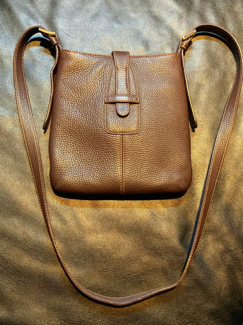 LOEWE ロエベ ブラウン レザーショルダーバッグ