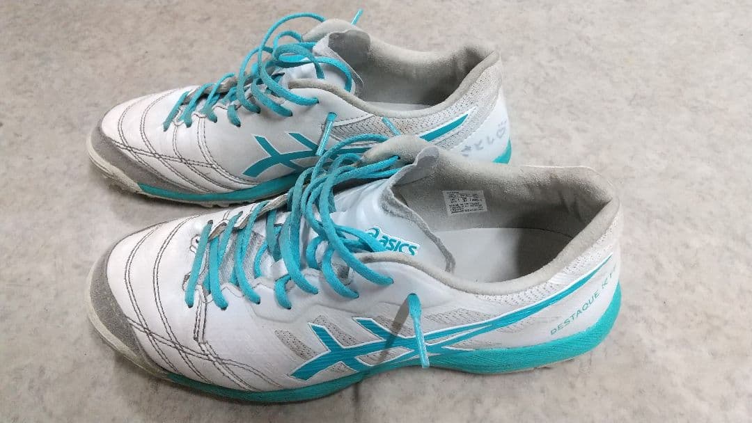 ASICS フットサルシューズ デスタッキホワイト/ターコイズ