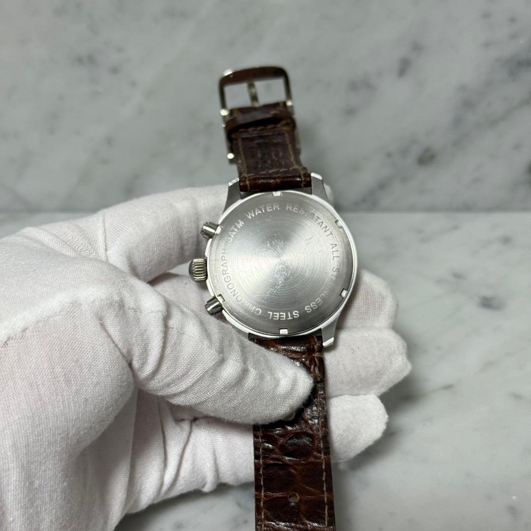 美品 IL BISONTE イルビゾンテ 腕時計 クロノグラフ アナログ レザー