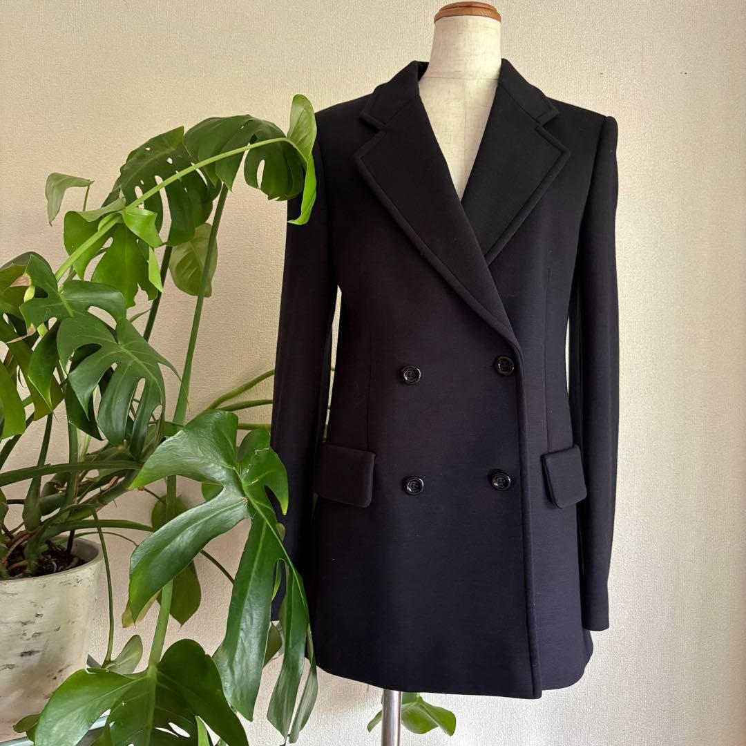 miumiuネイビーダブルボタンジャケット pコートkn58