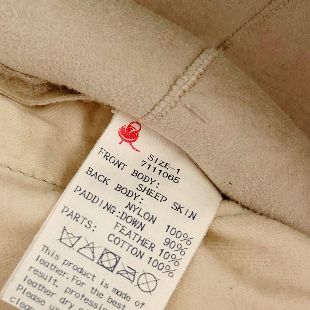 【美品】45R ムートン切替デザイン ダウンベスト アイボリー サイズ1