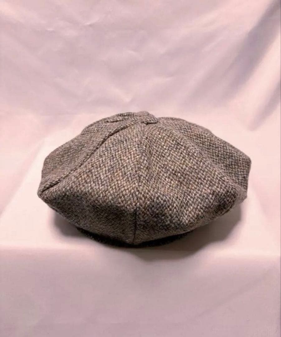 新品　別注　ハリスツイード　ハンナハッツ　キャスケット帽　ヘリンボーン