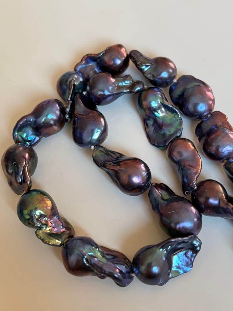 バロックネックレス、黒、グーリン系真珠,最終値下げ