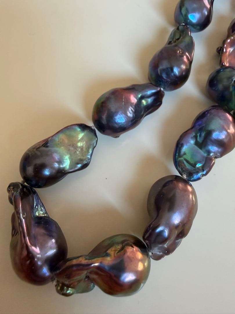 バロックネックレス、黒、グーリン系真珠,最終値下げ