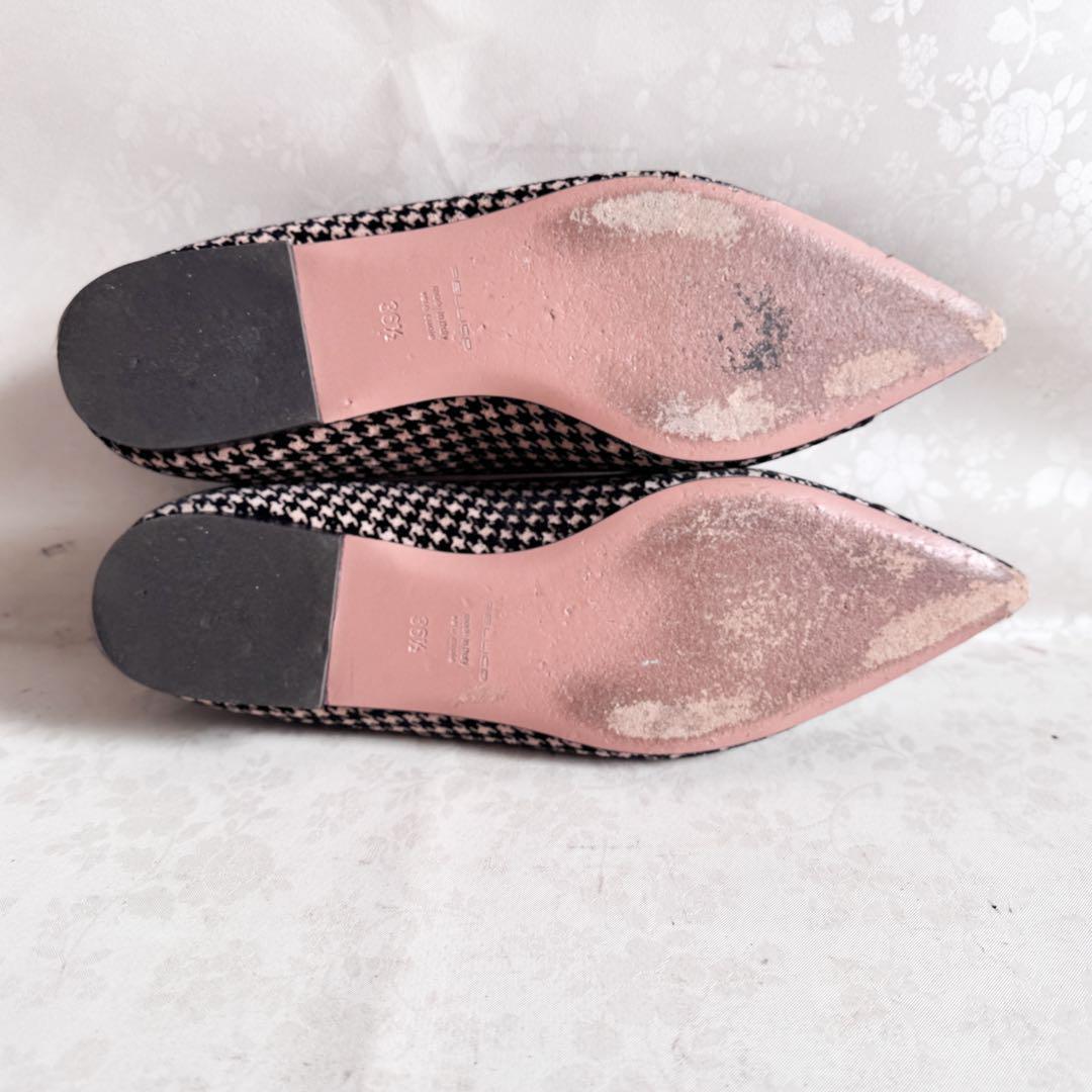 【PELLICOペリーコ】フラットパンプス 千鳥格子 バックル 36.5