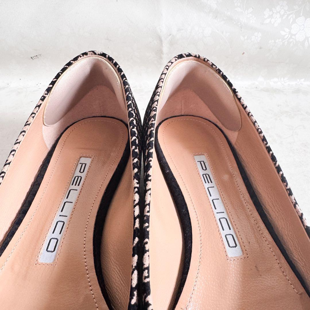 【PELLICOペリーコ】フラットパンプス 千鳥格子 バックル 36.5