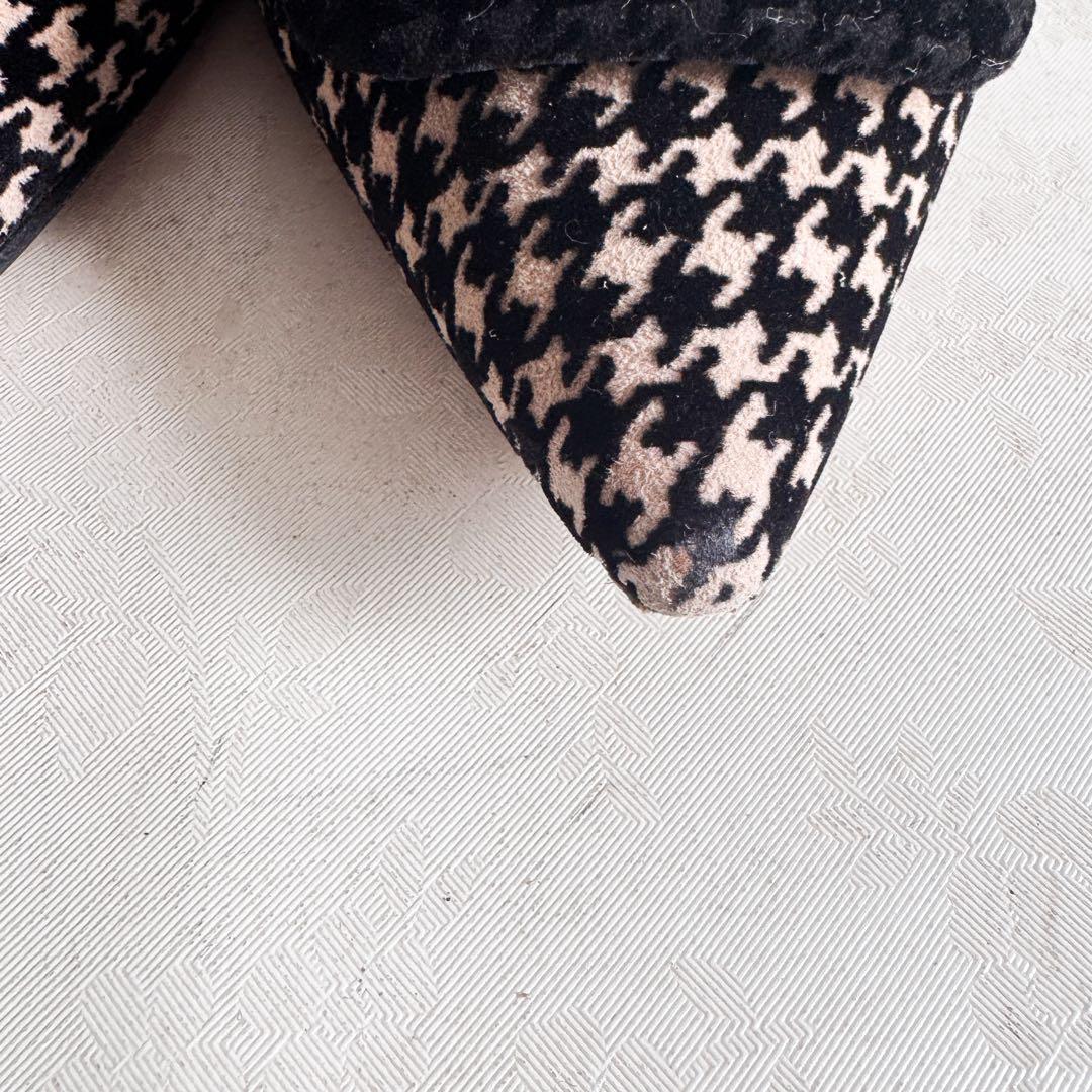 【PELLICOペリーコ】フラットパンプス 千鳥格子 バックル 36.5