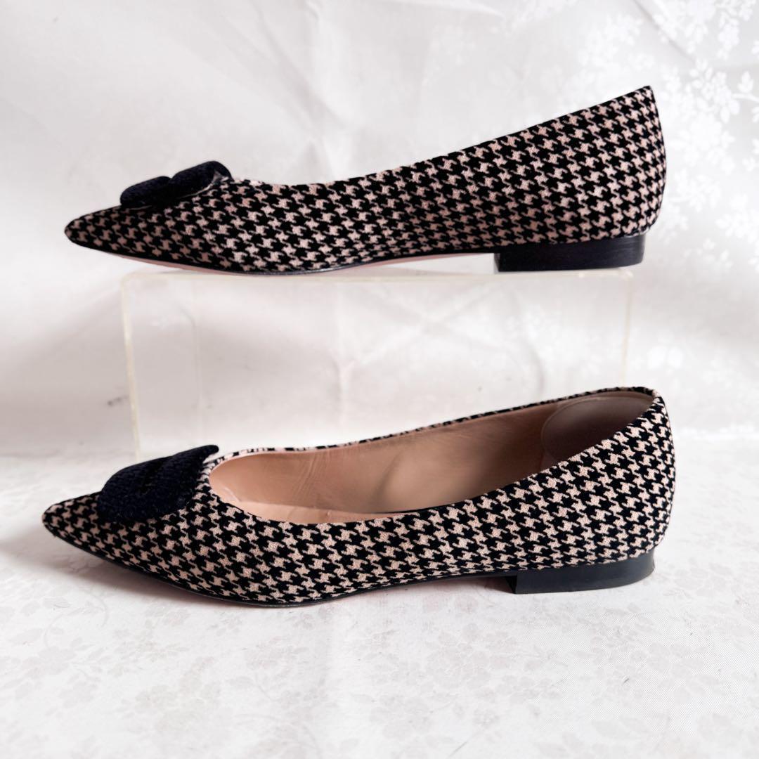 【PELLICOペリーコ】フラットパンプス 千鳥格子 バックル 36.5