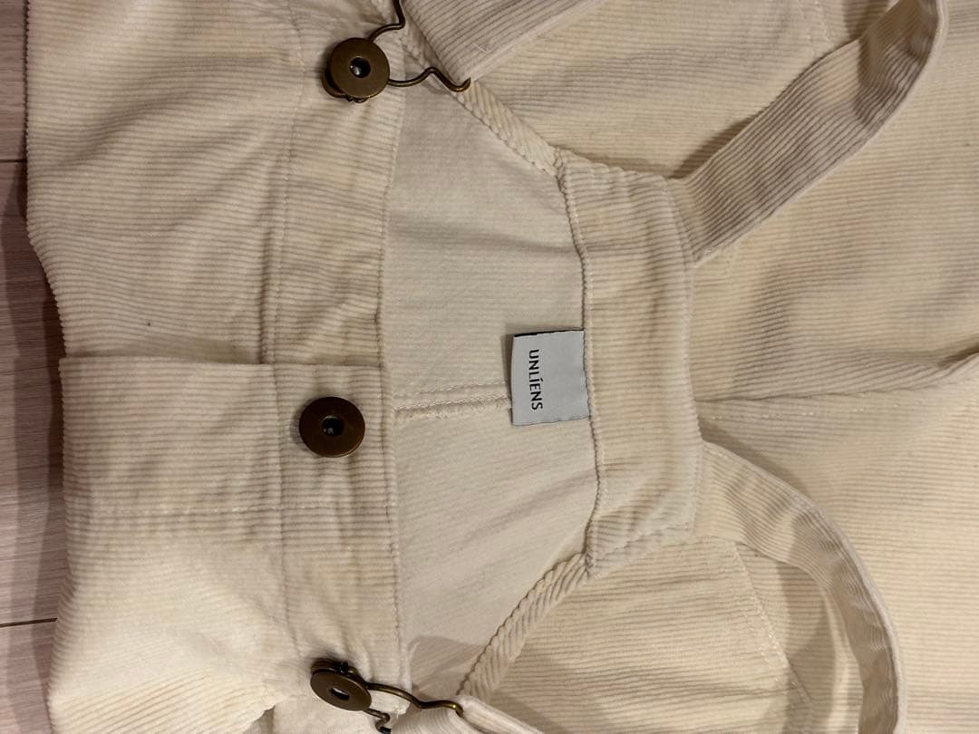 Unliensアイボリー コットンサロペット ワイドレッグ