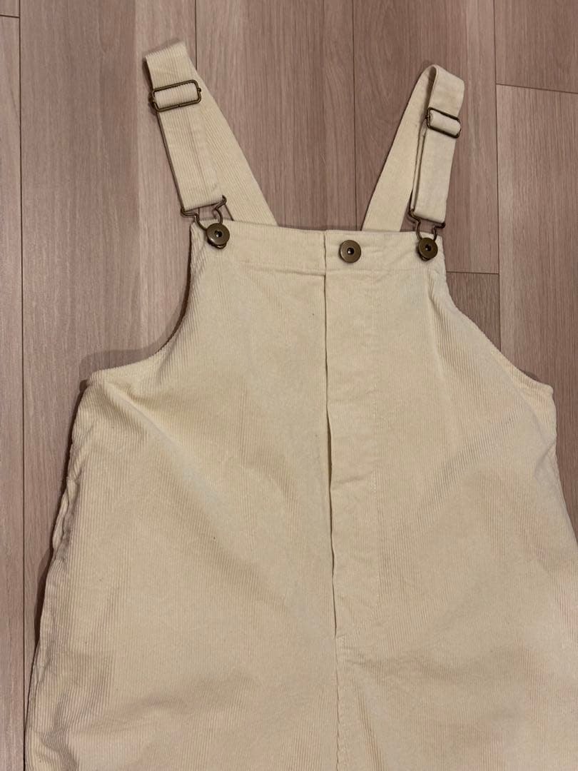 Unliensアイボリー コットンサロペット ワイドレッグ