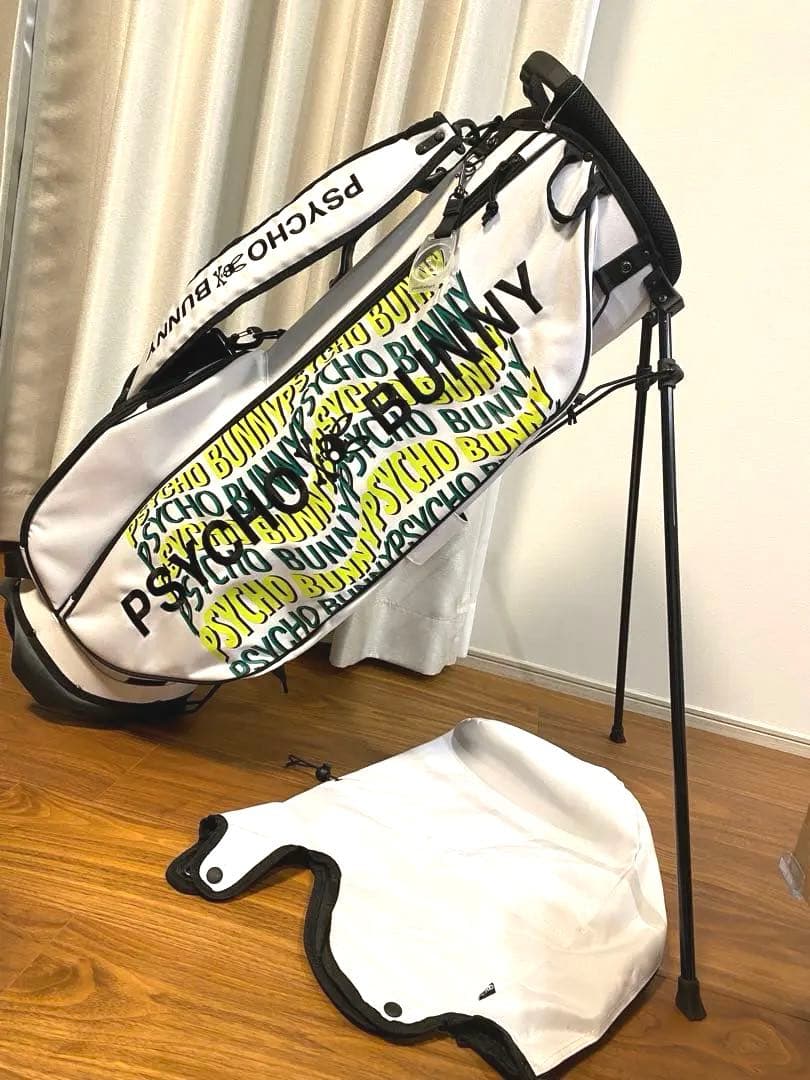 PSYCHO BUNNY キャディバッグ ホワイト/イエロー