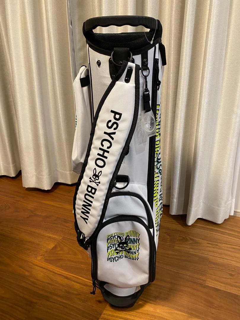 PSYCHO BUNNY キャディバッグ ホワイト/イエロー