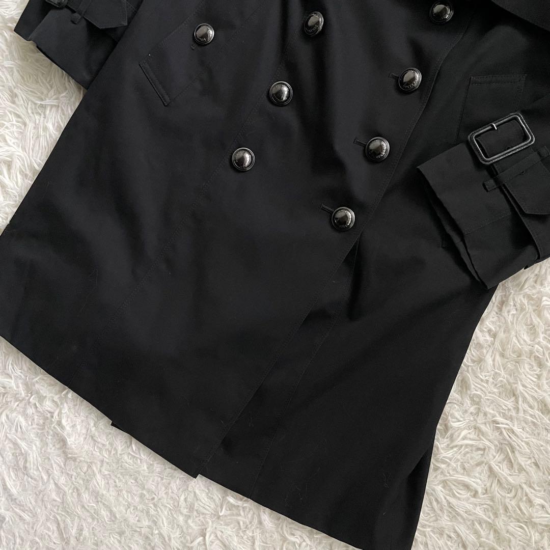 希少44サイズ　バーバリーロンドン　トレンチコート　黒　ナポレオンコート　極美品