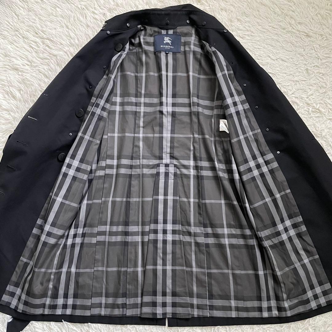 希少44サイズ　バーバリーロンドン　トレンチコート　黒　ナポレオンコート　極美品