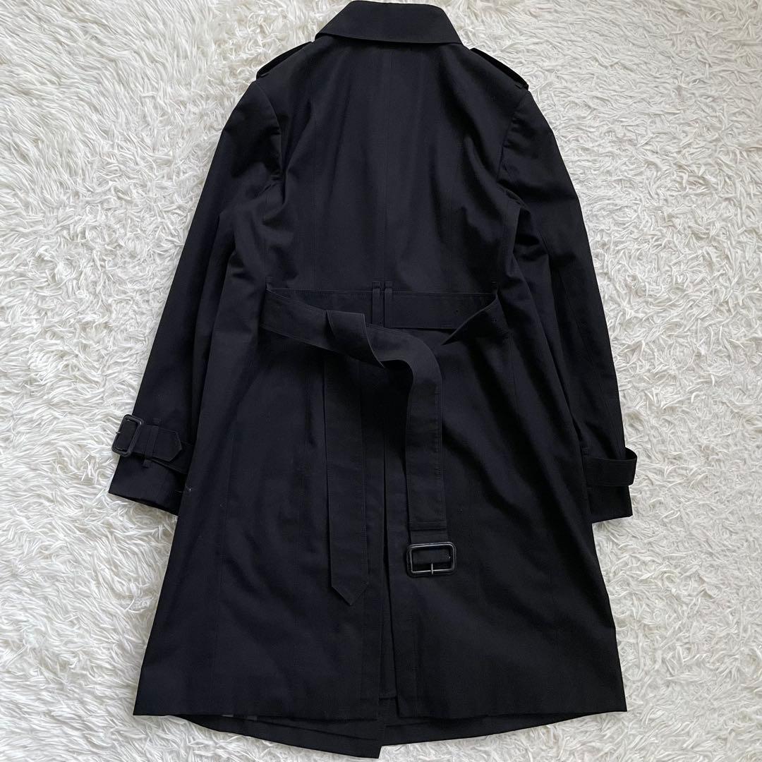 希少44サイズ　バーバリーロンドン　トレンチコート　黒　ナポレオンコート　極美品