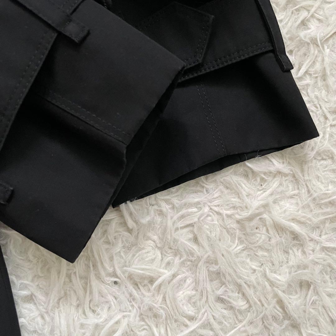 希少44サイズ　バーバリーロンドン　トレンチコート　黒　ナポレオンコート　極美品