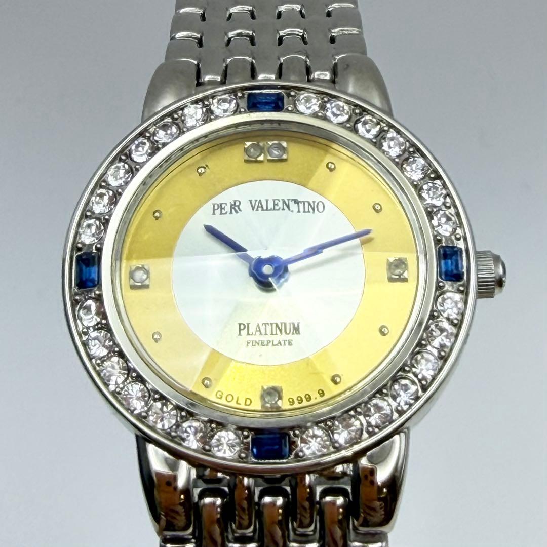 【稼働】PER VALENTINO 純金文字盤 天然ダイヤ 限定品 腕時計
