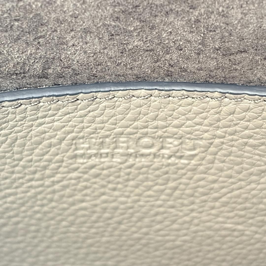 極美品 ヒロフ サルト レザー ハンドバッグ 上品コーデ グレージュ 牛革