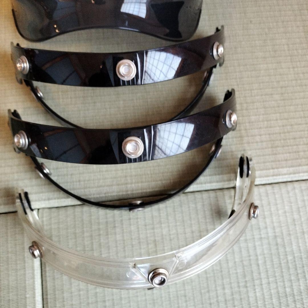 バイク ジェットヘルメット用シールド 5枚セット ＆ フリップアップ 3個セット