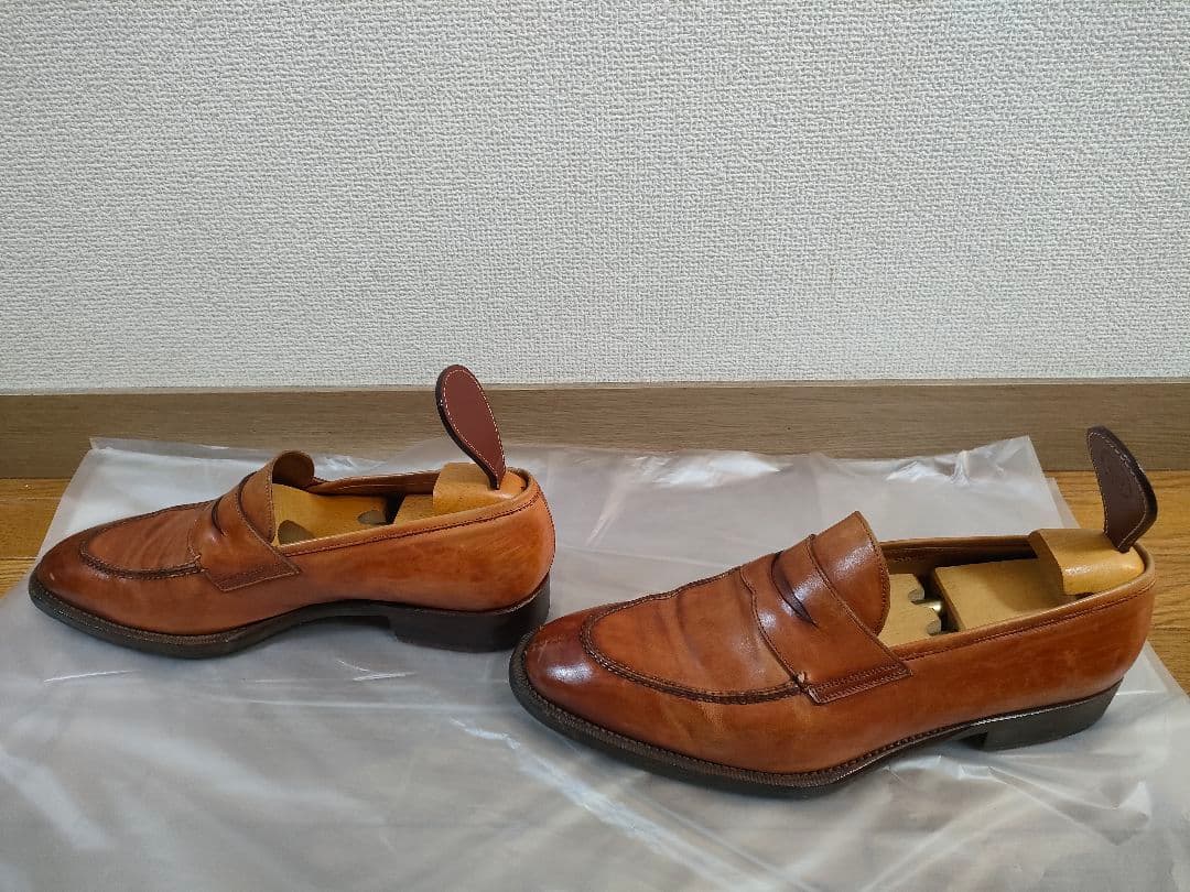 サントーニ　サイズ8 イタリア製　ステッチローファー　ブラウン　26.5センチ