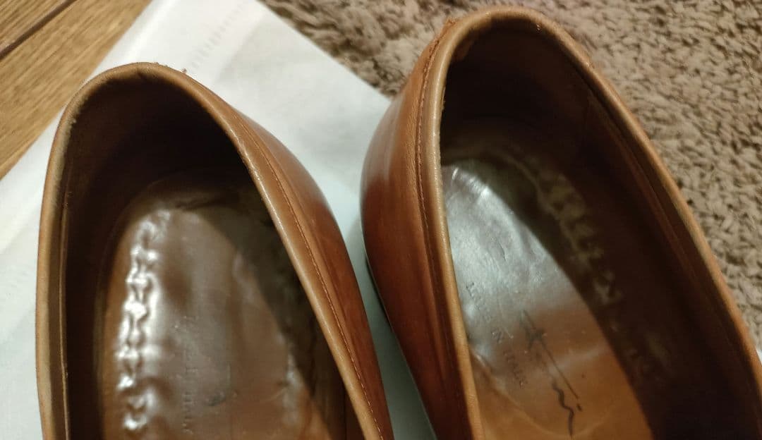 サントーニ　サイズ8 イタリア製　ステッチローファー　ブラウン　26.5センチ