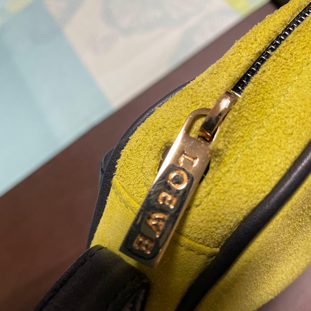 ロエベ　ポシェット（ヴィンテージ） グリーン×ネイビーコンビ