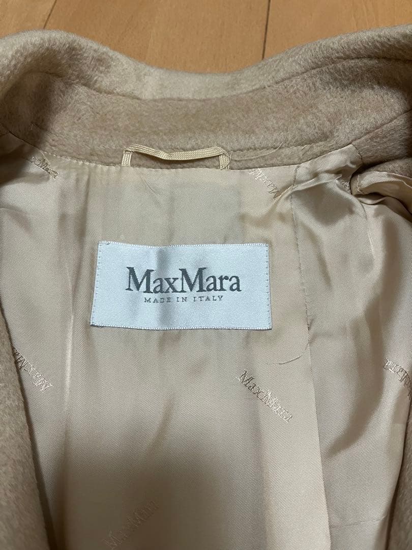 MaxMara 白タグ ベルテッドコート キャメル100%
