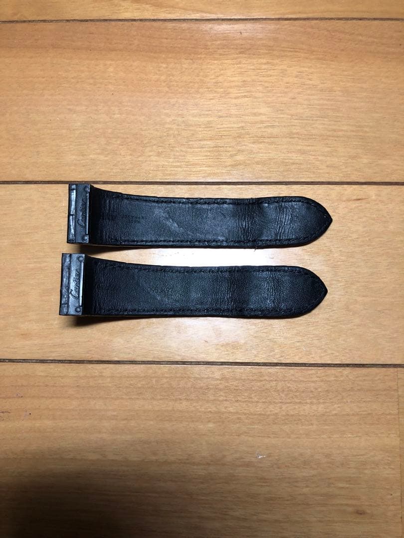 サントス100LM CARTIER 純正革ベルトクロコダイルカルティエ　黒色