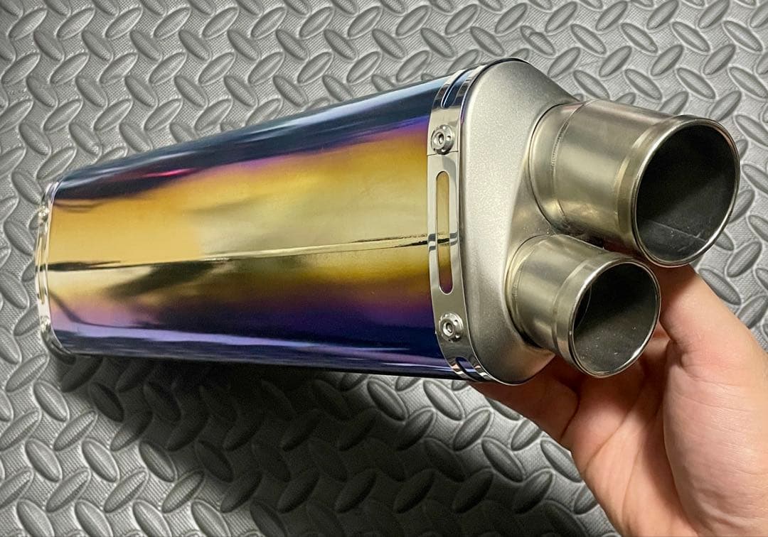 ヨシムラ トライオーバルマフラー　チタンブルー