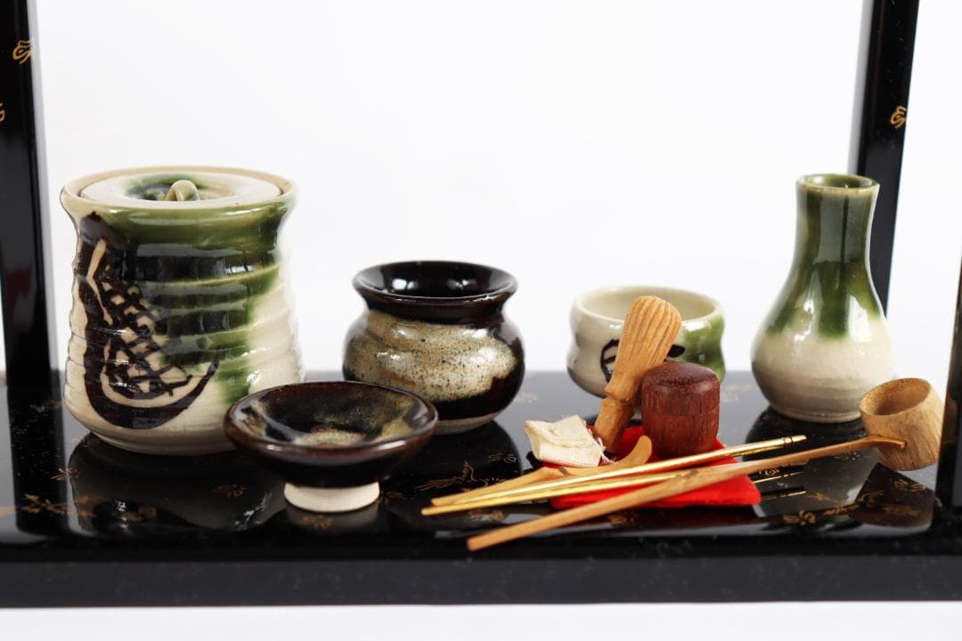 雛人形 蝶鳥蒔絵 茶道具 台子飾 田中彌 京人形 お点前