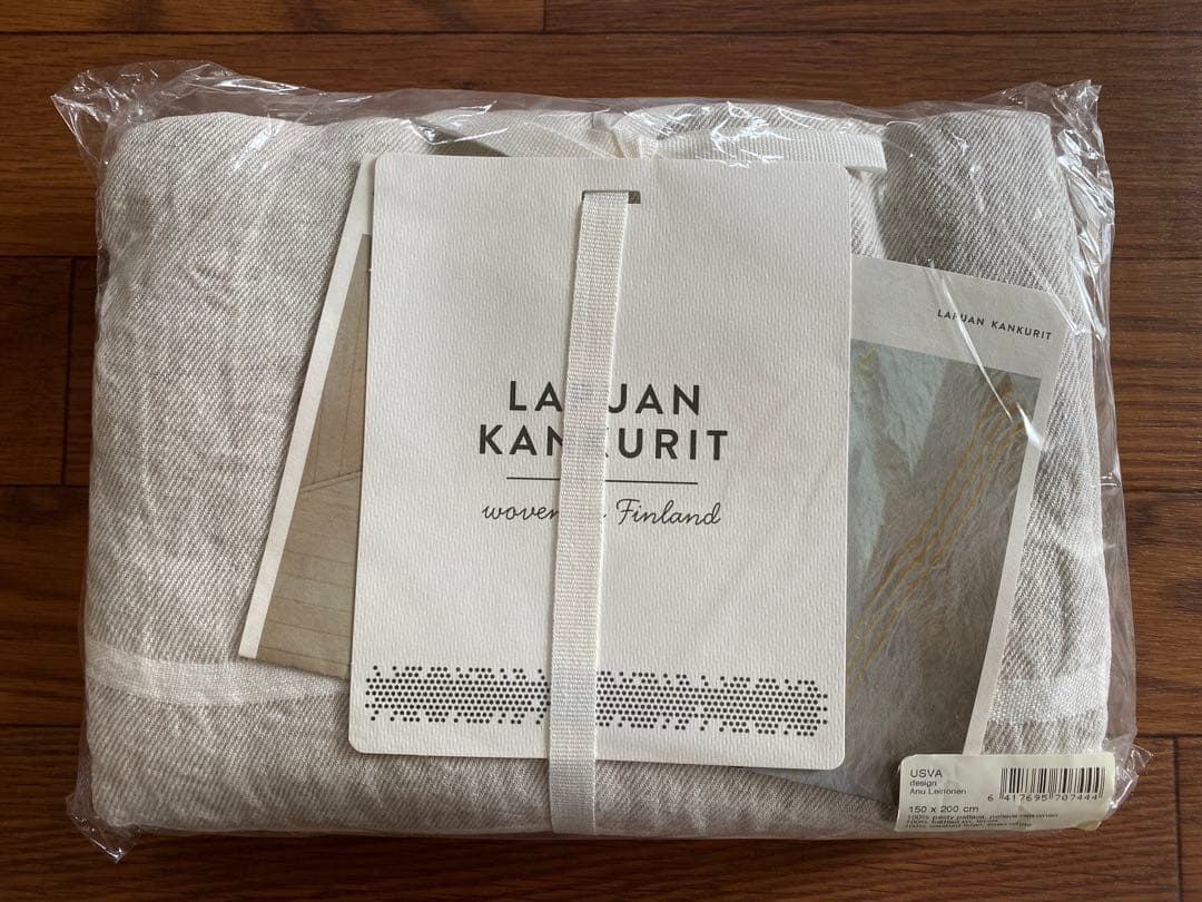 ラプアンカンクリUSVAリネンブランケット150×200cm ホワイト