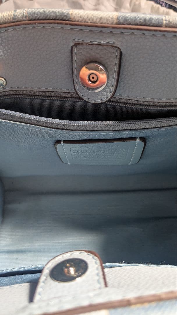 COACH 　コーチ　シグネチャー　ブルー　トートバッグ　美品