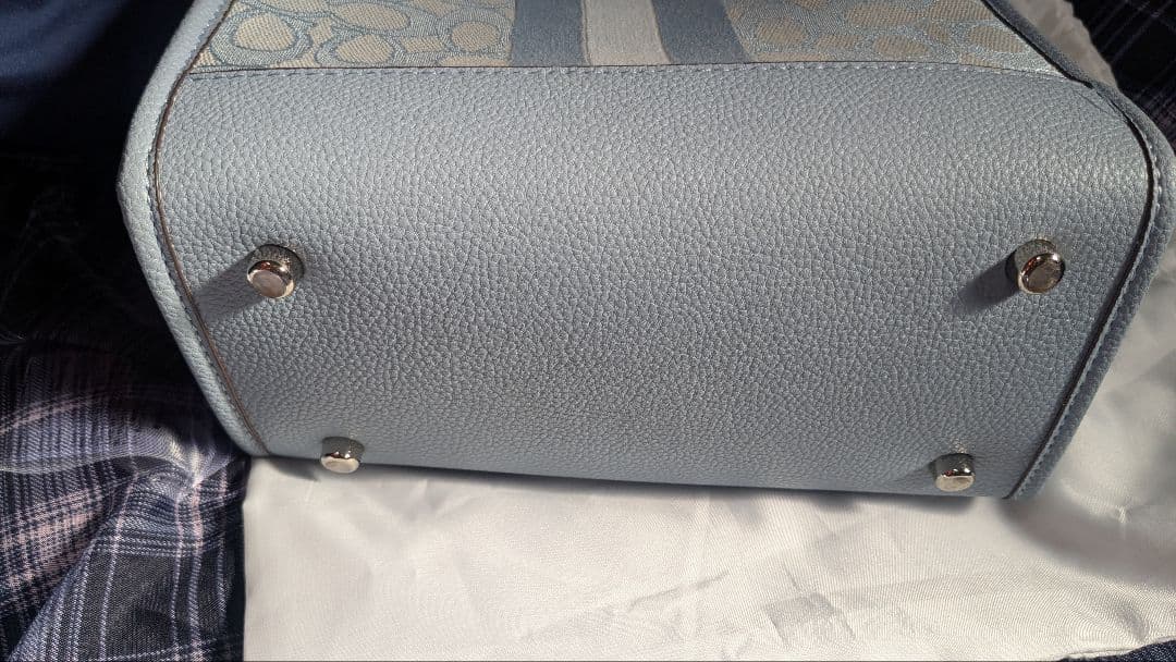 COACH 　コーチ　シグネチャー　ブルー　トートバッグ　美品