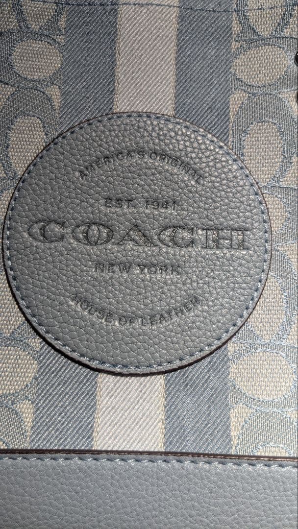 COACH 　コーチ　シグネチャー　ブルー　トートバッグ　美品