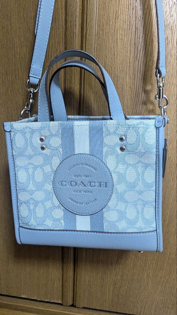 COACH 　コーチ　シグネチャー　ブルー　トートバッグ　美品