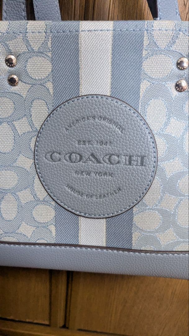 COACH 　コーチ　シグネチャー　ブルー　トートバッグ　美品