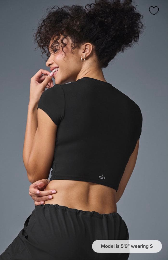 ヨガ・ピラティス Alosoft Crop Finesse Short Sleeve