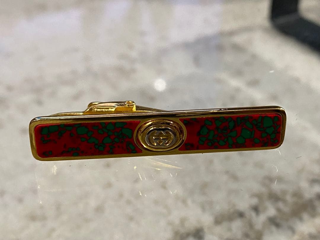 箱付き★希少★グッチ★ネクタイピン ★カフス★ハイブランド★グリーン×レッド