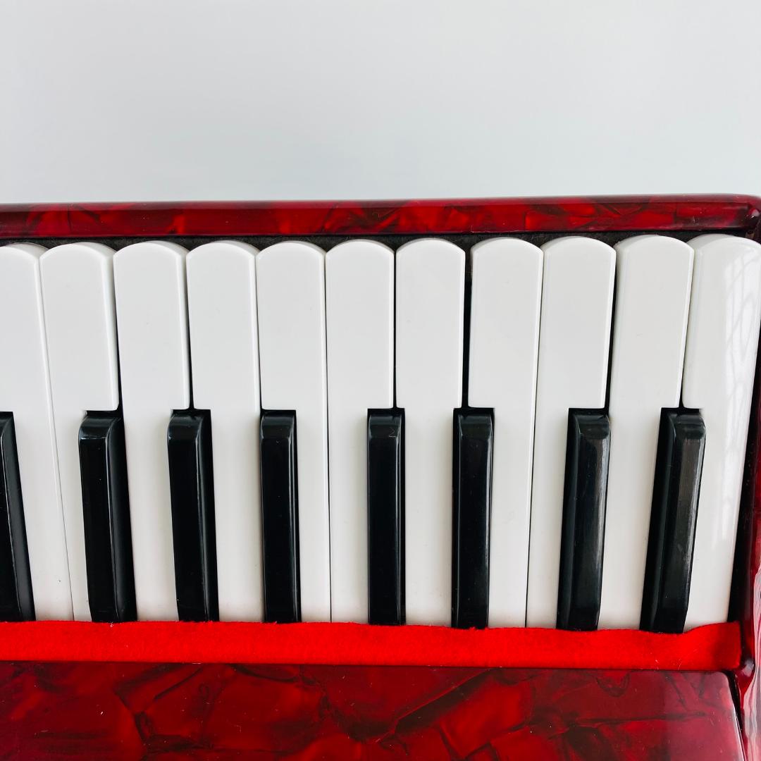 美品 BAILE アコーディオン M2019 30鍵 24ベース 赤 ケース付