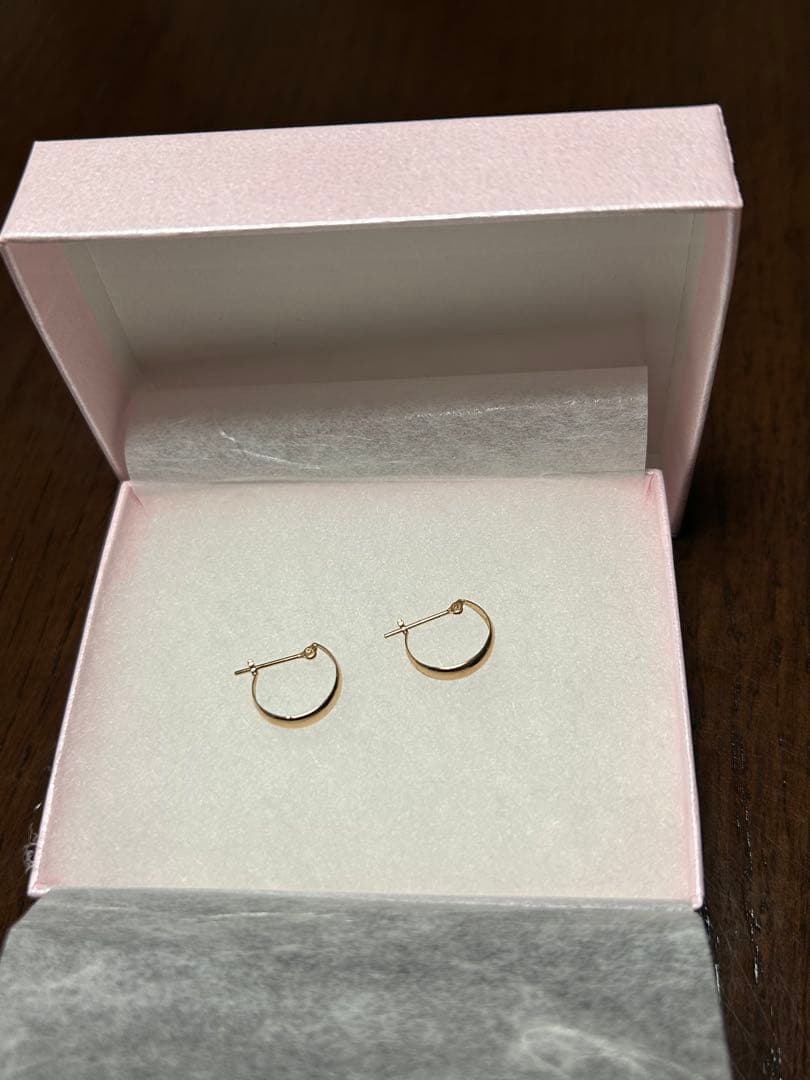 K18ピンクゴールド フープピアス