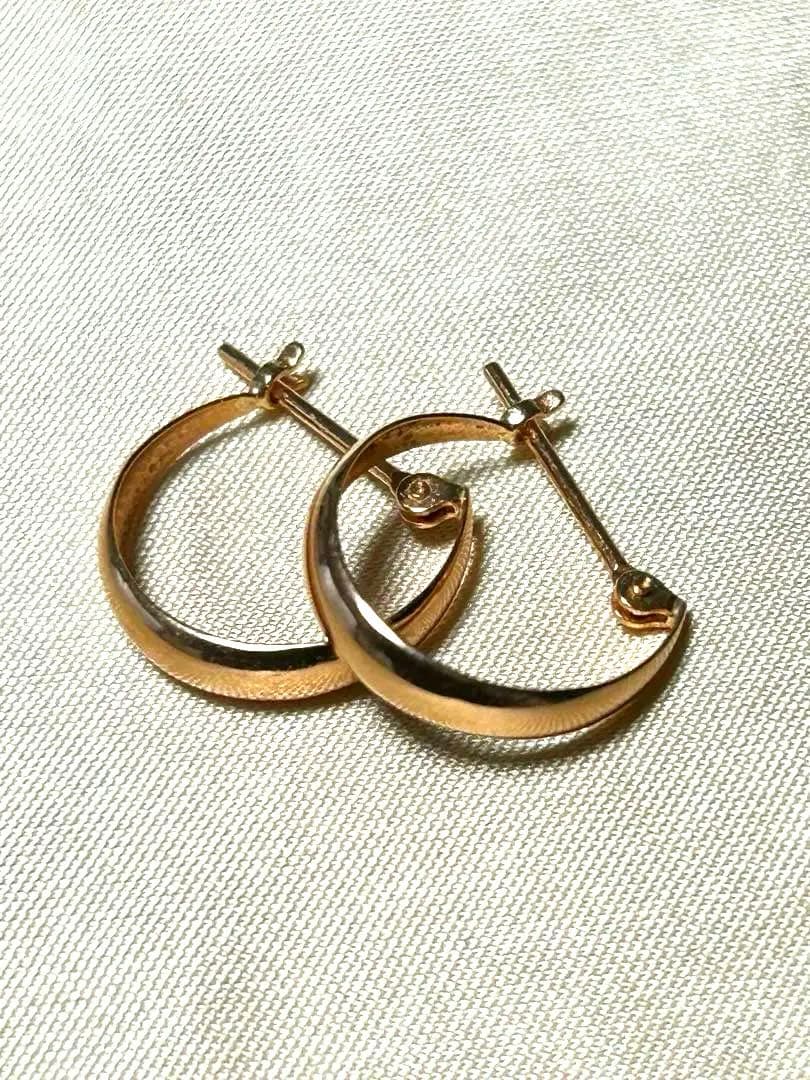 K18ピンクゴールド フープピアス