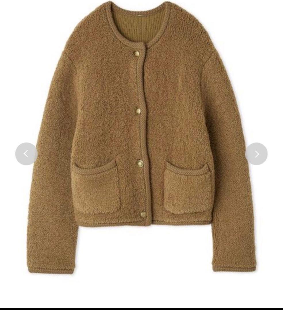 金釦ムートンライクボアニットカーディガン ミラオーウェン【未開封タグ付き】