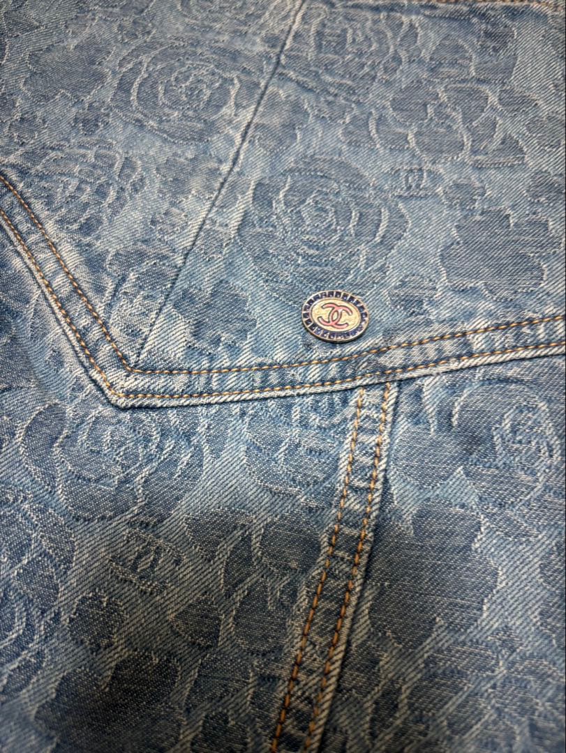 CHANEL デニムスカート ココマーク カメリア 36