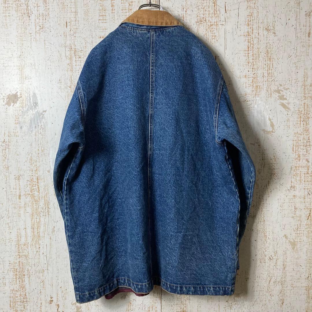 80s エディーバウアー 黒タグ デニムジャケット カバーオール アメリカ古着