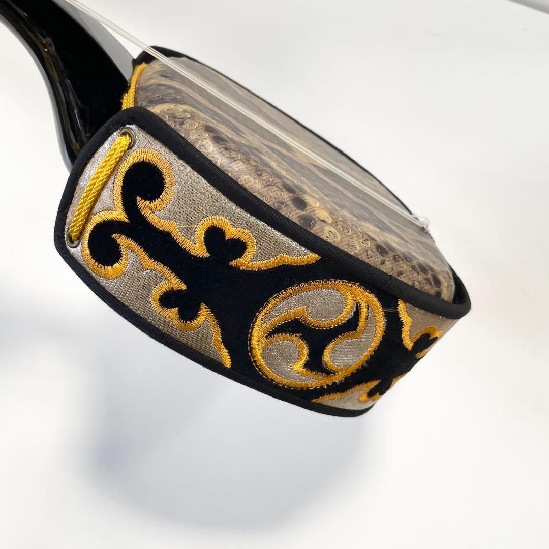 三線 ケース付き 人工蛇柄　現状品