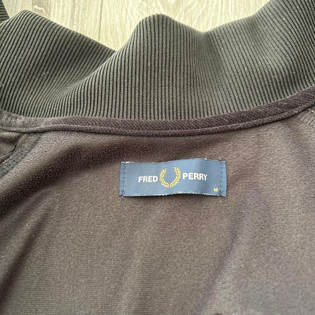 FRED PERRY ベロア ベルベット トラックジャケット ジャージ M 黒金
