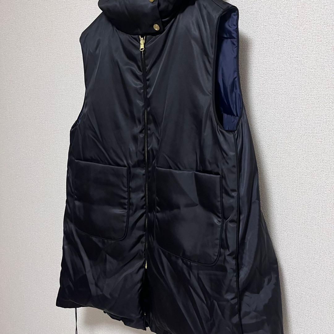 Gomako Goma　　フーデッドダウンジレ　ネイビー　ブラック