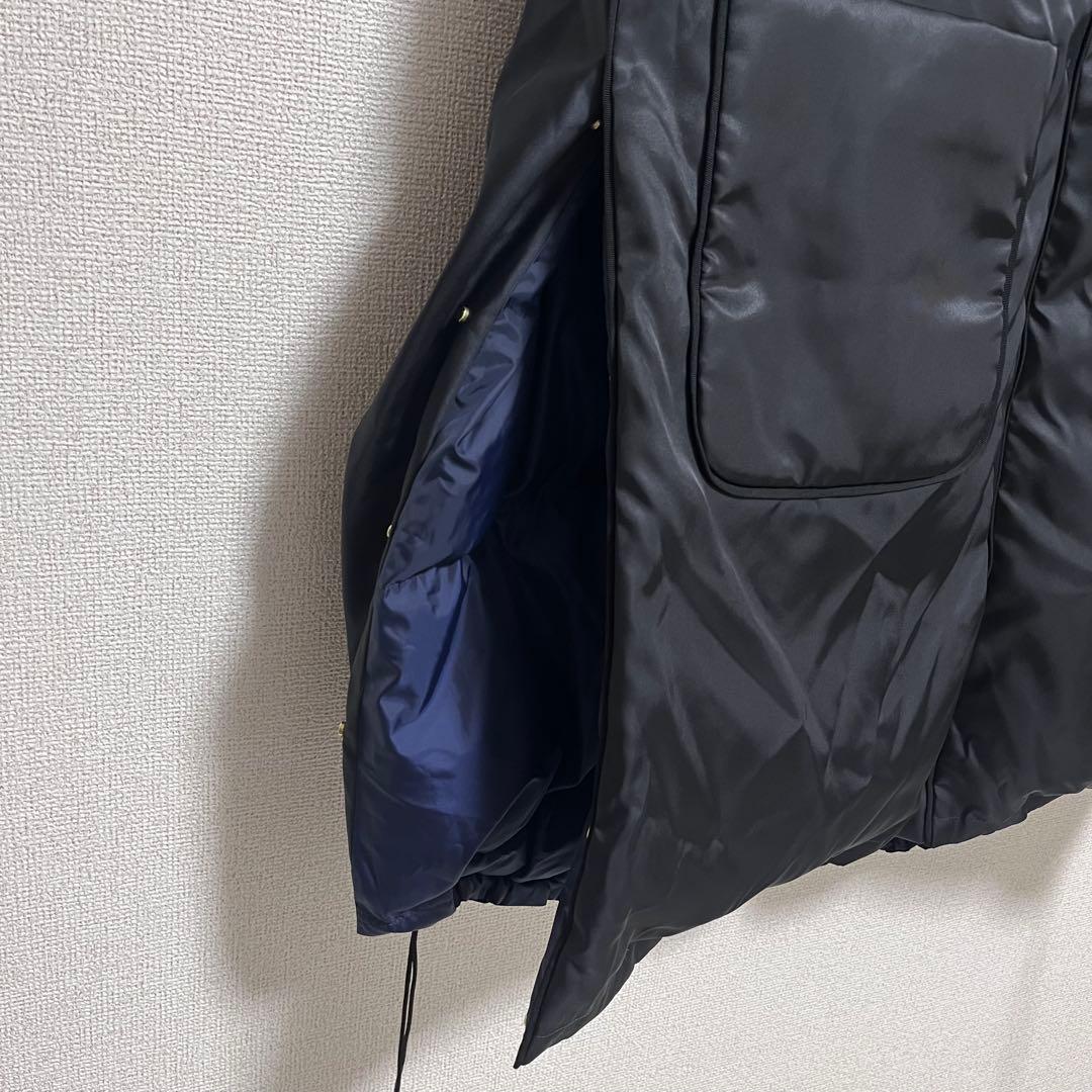 Gomako Goma　　フーデッドダウンジレ　ネイビー　ブラック